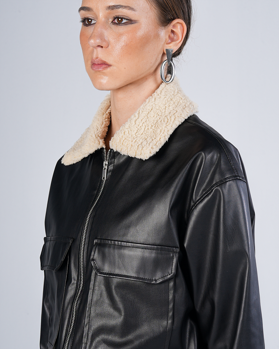 Black Faux Leather Jacket