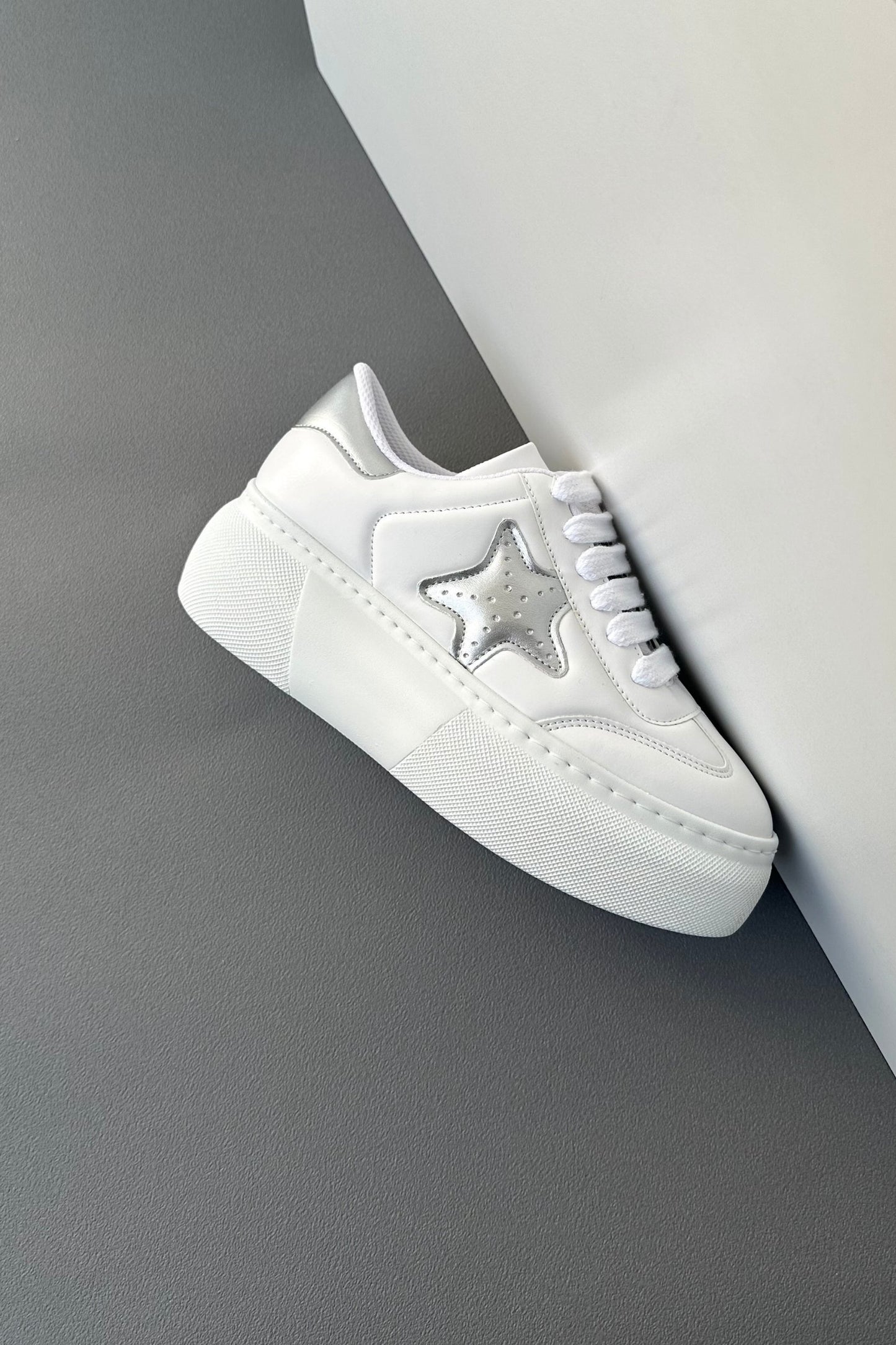 White Sneaker With Silver Star