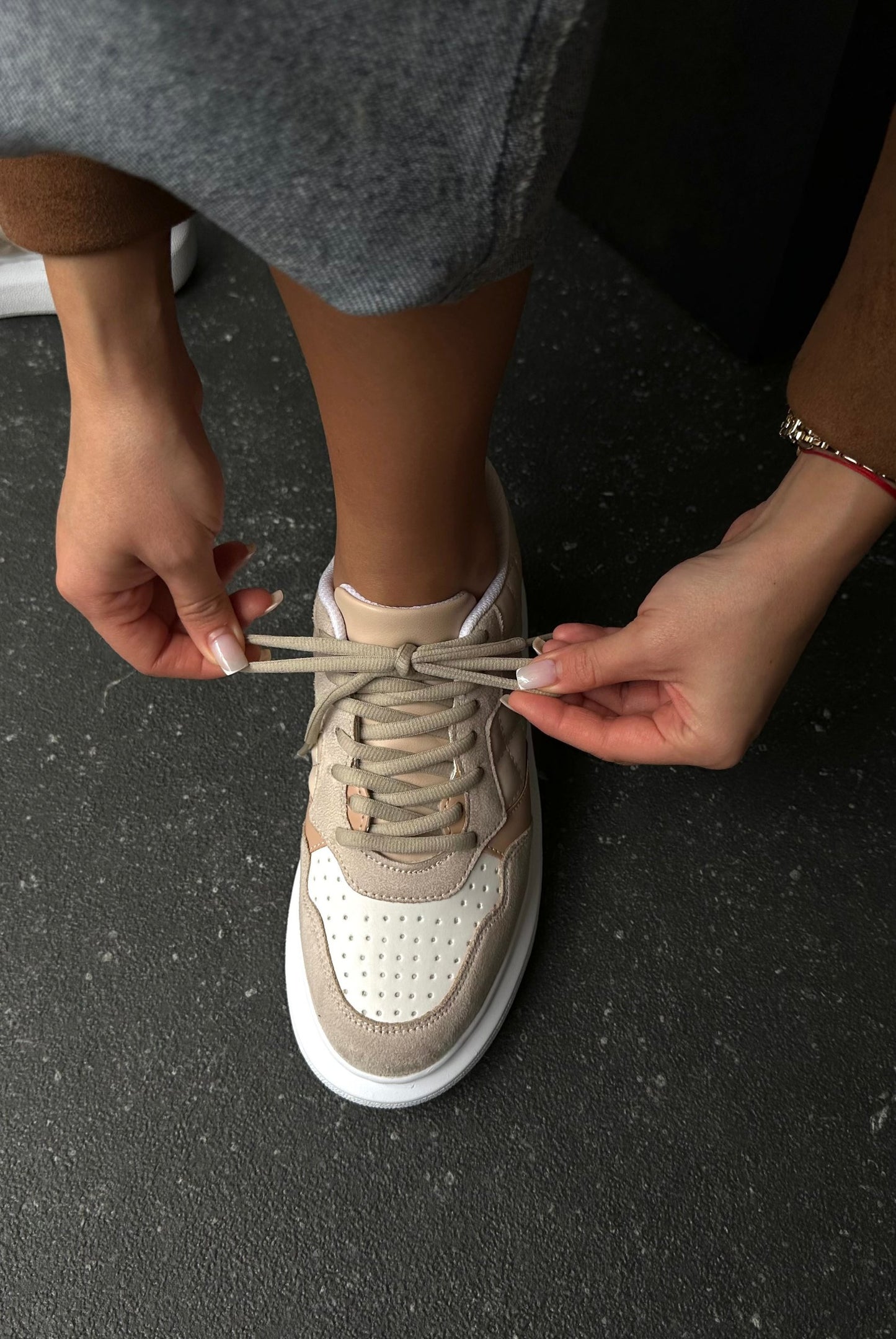 Casual Beige and Black Sneaker