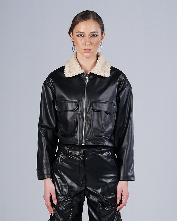 Black Faux Leather Jacket