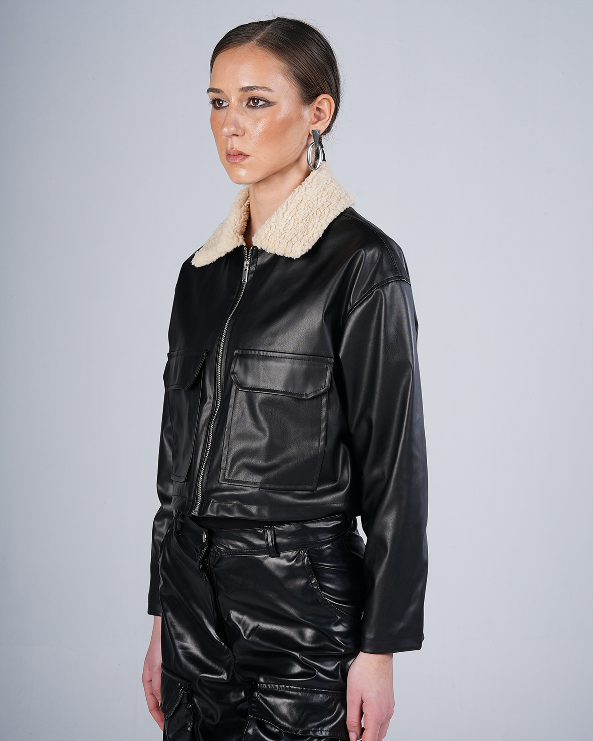 Black Faux Leather Jacket